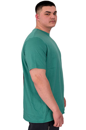 Mode XL Büyük Beden Erkek T-Shirt Bisiklet Yaka Space U25018 Çağla