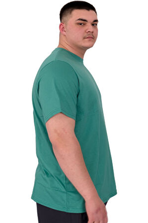 Mode XL Büyük Beden Erkek T-Shirt Bisiklet Yaka Compaes U25021 Çağla