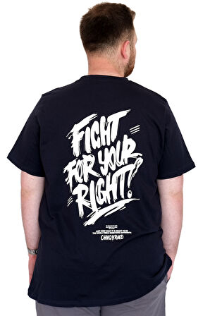 Mode XL Büyük Beden Erkek T-Shirt Bisiklet Yaka Compaes U25021 Lacivert