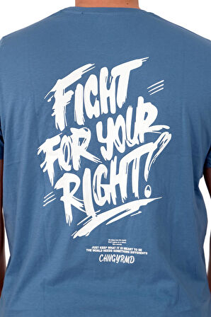 Mode XL Büyük Beden Erkek T-Shirt Bisiklet Yaka Compaes U25021 Mavi