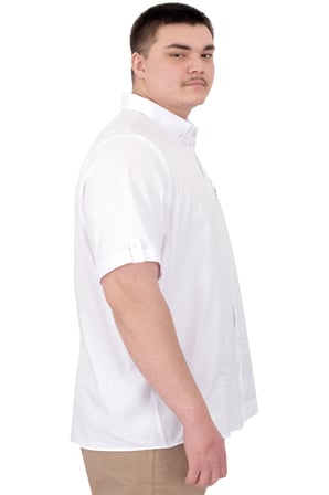 Mode XL Büyük Beden Erkek Gabardin Gömlek Everyday Essentials U25602 Beyaz