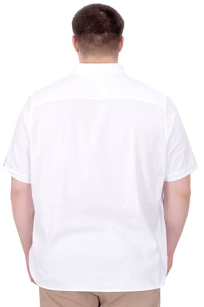 Mode XL Büyük Beden Erkek Gabardin Gömlek Everyday Essentials U25602 Beyaz