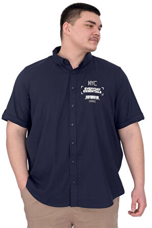 Mode XL Büyük Beden Erkek Gabardin Gömlek Everyday Essentials U25602 Siyah