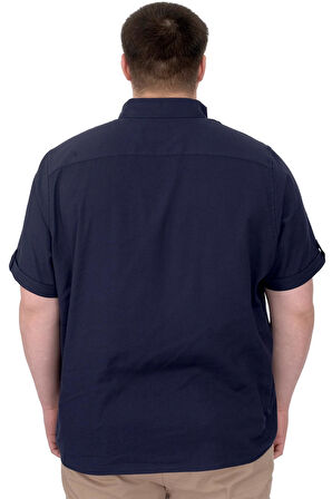 Mode XL Büyük Beden Erkek Gabardin Gömlek Everyday Essentials U25602 Siyah