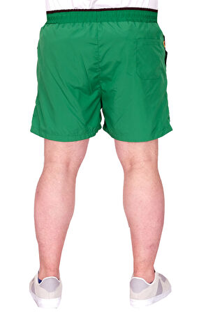 Mode XL Büyük Beden Erkek Deniz Şortu Miami Beach Baskılı Fox 25401 Yeşil