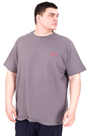 Mode XL Büyük Beden Erkek T-Shirt Bisiklet Yaka FOREVER U25023 Füme