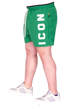 Mode XL Büyük Beden Erkek Deniz Şortu ICON U25402 Yeşil