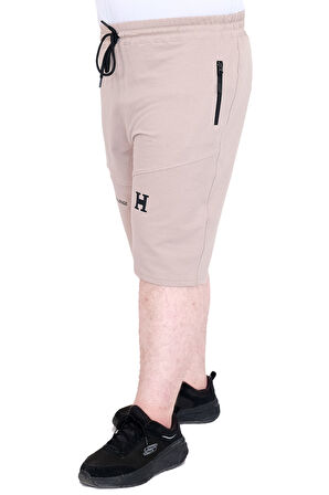 Mode XL Büyük Beden Erkek Şort 2 İplik Parçalı U25504 Gri