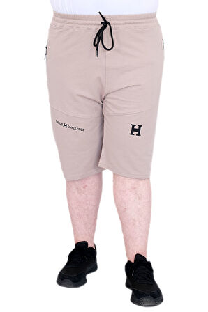 Mode XL Büyük Beden Erkek Şort 2 İplik Parçalı U25504 Gri