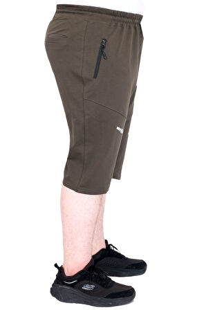 Mode XL Büyük Beden Erkek Şort 2 İplik Parçalı U25504 Haki