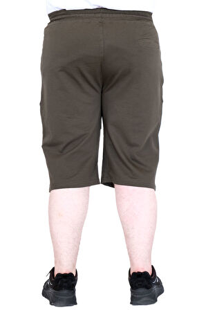 Mode XL Büyük Beden Erkek Şort 2 İplik Parçalı U25504 Haki