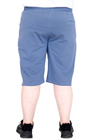 Mode XL Büyük Beden Erkek Şort 2 İplik Parçalı U25504 Mavi