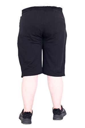 Mode XL Büyük Beden Erkek Şort 2 İplik Parçalı U25504 Siyah