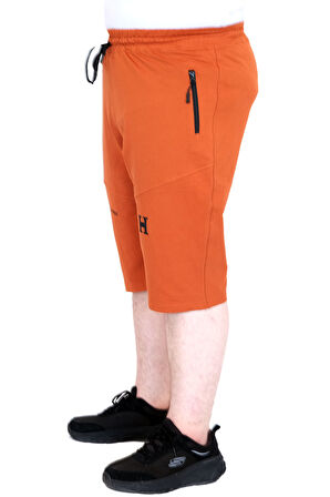 Mode XL Büyük Beden Erkek Şort 2 İplik Parçalı U25504 Tarçın