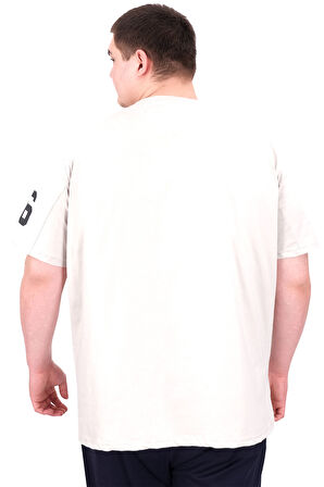 Mode XL Büyük Beden Erkek Baskılı T-Shirt Los Angeles U25031 Gri