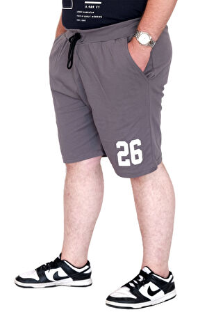 Mode XL Büyük BedenErkek Şort 26 Baskılı 25301S Füme