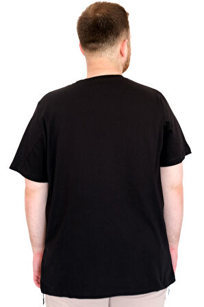 Mode XL Büyük Beden Erkek T-Shirt Bisiklet Ysks NEW YORK U25036 Siyah