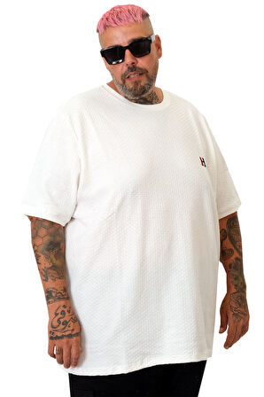 Mode XL Erkek Büyük Beden T-Shirt Petek U20038