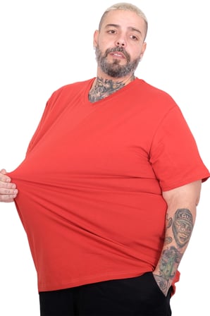 Mode XL Büyük Beden Erkek Basic V Yaka T-Shirt 20150 MERCAN
