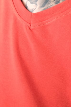 Mode XL Büyük Beden Erkek Basic V Yaka T-Shirt 20150 MERCAN