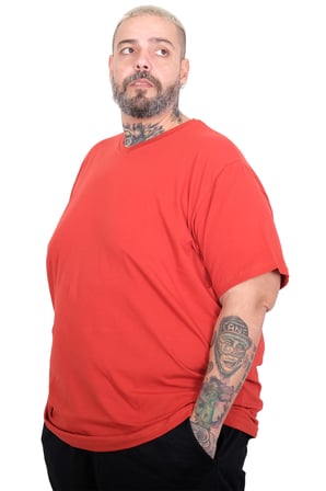 Mode XL Büyük Beden Erkek Basic V Yaka T-Shirt 20150 MERCAN