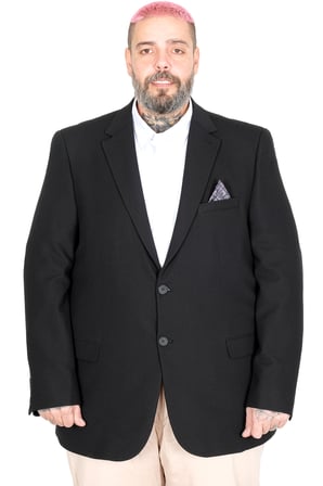 Mode XL Büyük Beden Erkek Mendi Blazer Ceket 26020 SIYAH