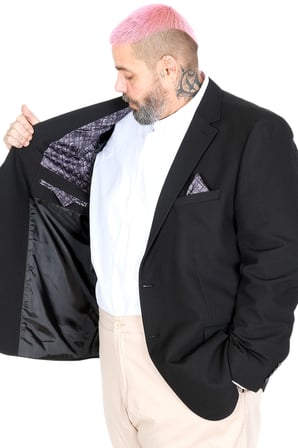 Mode XL Büyük Beden Erkek Mendi Blazer Ceket 26020 SIYAH
