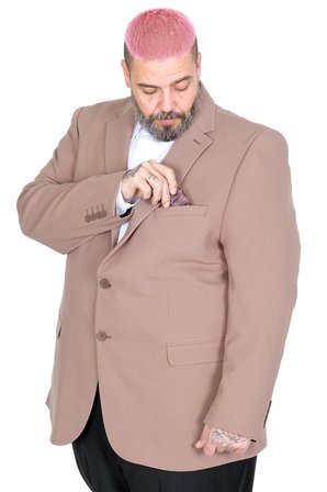Mode XL Büyük Beden Erkek Mendi Blazer Ceket 26020 VIZON