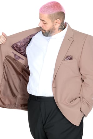 Mode XL Büyük Beden Erkek Mendi Blazer Ceket 26020 VIZON