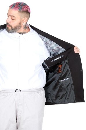 Mode XL Büyük Beden Erkek Kruvaze Blazer Ceket 26021 SIYAH