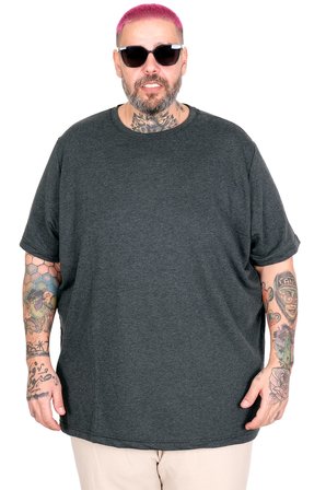 Mode XL Büyük Beden T-Shirt Orta Kalın Basic U26200 ANTRASIT