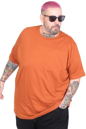 Mode XL Büyük Beden T-Shirt Orta Kalın Basic U26200 TARCIN