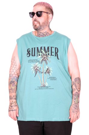 Mode XL Büyük Beden Atlet Baskılı Summer U26010 CAGLA