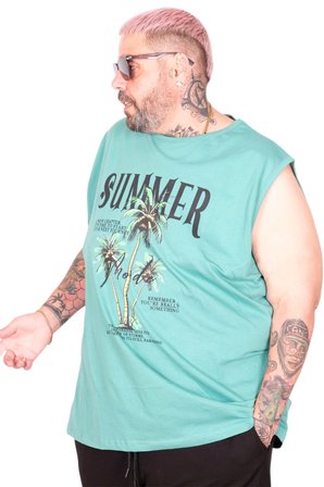 Mode XL Büyük Beden Atlet Baskılı Summer U26010 CAGLA