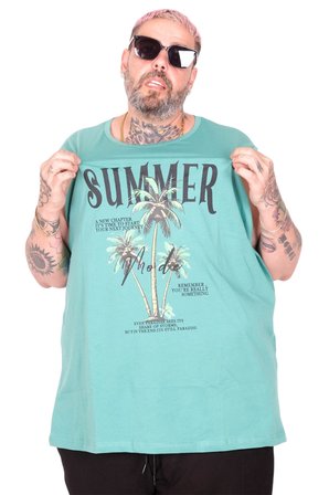 Mode XL Büyük Beden Atlet Baskılı Summer U26010 CAGLA