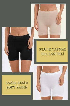 3LÜ SET KÜLOT-SİYAH-BEYAZ-TEN DOR1056 ÇOK RENKLİ S/M