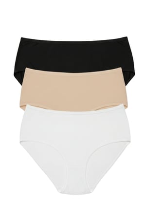 3LÜ SET KÜLOT-SİYAH-BEYAZ-TEN DOR2850 SİYAH L/XL