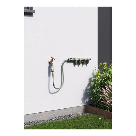 4 Çıkışlı Musluk Dağıtıcı Bağımsız Vanalı Hortum Çoklayıcı 304 mm Çift O-Ring Sızdırmaz Bahçe Sulama Aparatı