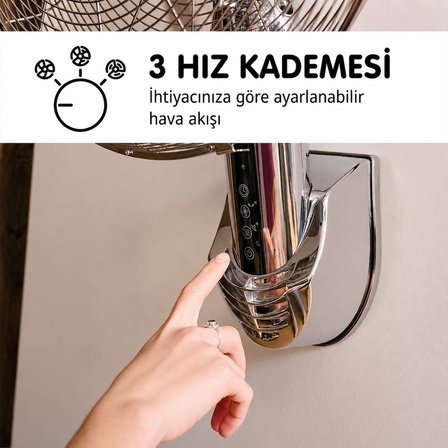 45 cm Uzaktan Kumandalı Duvar Vantilatörü 55W Krom Metal Gövde LCD Ekranlı 3 Kademeli Hız Ayarlı 70° Salınımlı