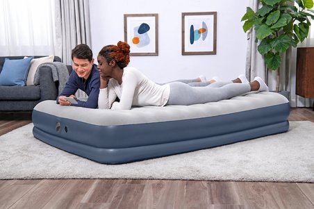 Çift Kişilik Şişme Yatak 203x152x36 cm USB Şarjlı Dahili Pompalı Hava Yatağı 300 Kg Taşıma Kapasiteli