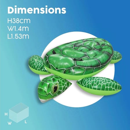🐢 Şişme Deniz Kaplumbağası Deniz Yatağı 153x140 cm – Yetişkin ve Çocuklar İçin Dev Havuz ve Deniz Yatağı