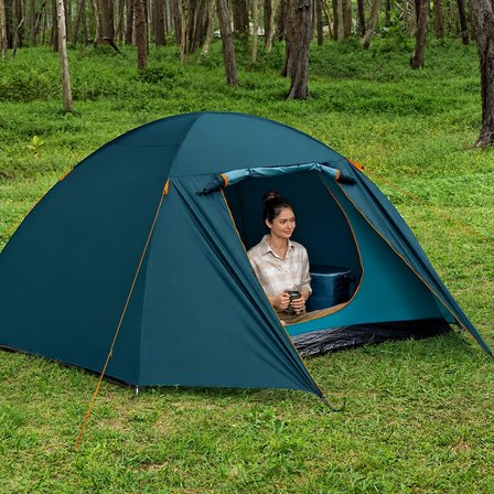 4 KİŞİLİK PLAJ KAMP ÇADIRI YAĞMURA DAYANIKLI KUMAŞ SİNEKLİKLİ TAŞIMA ÇANTALI 210*140 CM ÖLÇÜLERİNDE