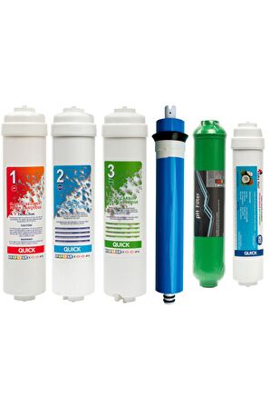 Kapalı Kasa Su Arıtma Cihazı Filtresi 6 Filtreli 75 Gpd Membranlı Set