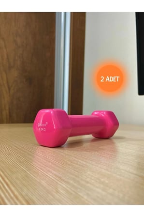 0.5kg Vinyl Kaplı Demir Dambıl Pembe Renk 2 Adet Fitness Dumbell