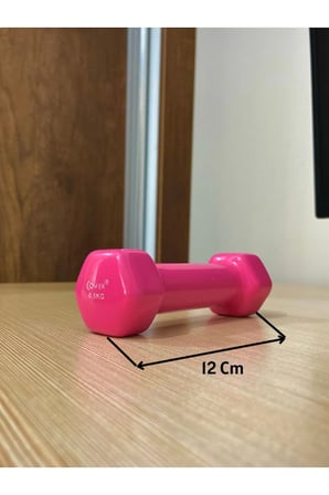 0.5kg Vinyl Kaplı Demir Dambıl Pembe Renk 2 Adet Fitness Dumbell