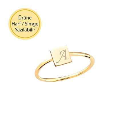 14 Ayar Altın Sade Geometrik Yüzük