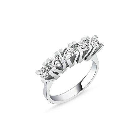 0.80ct Pırlanta Beştaş Yüzük-18k