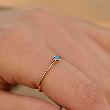 14 Ayar Altın Firuze Taşlı Yüzük