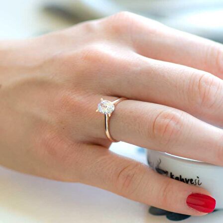 14 Ayar Sarı Altın Tektaş Yüzük