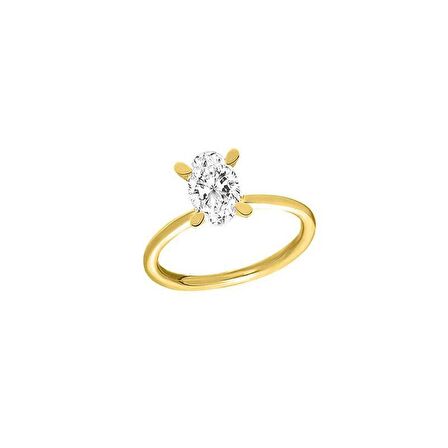 14 Ayar Sarı Altın Tektaş Yüzük